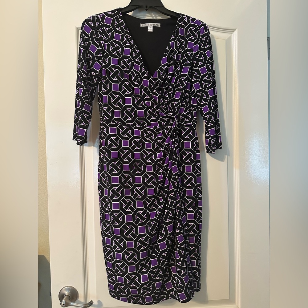 Maggy London brand half sleeve midi dress Size 4